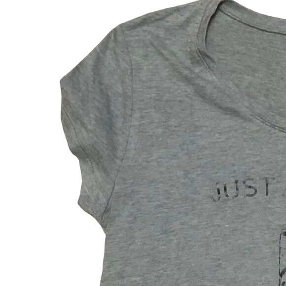 Just a Woman Who Loves Her Chick-Fil-A Graphic Tee; Grey & Black Juniors L - Picture 5 of 6